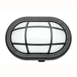 OLSEN 5.5W LED OVAL EXTERIOR BUNKER IP65 BLACK MX1405O